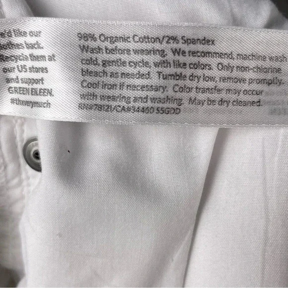 Eileen Fisher Jeans Womens 8 White Organic Cotton Slim Ankle Mid Rise Neutral - Picture 8 of 8